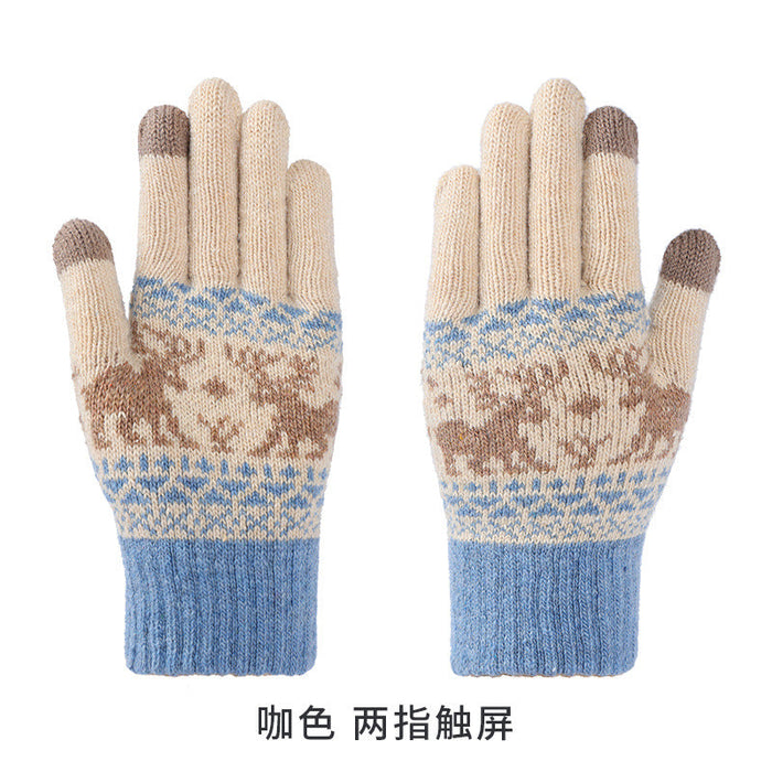 Wholesale imitation cashmere warm touch screen gloves JDC-GS-RH006 Gloves 润赫 beige Adult/Young Student Wholesale Jewelry JoyasDeChina Joyas De China