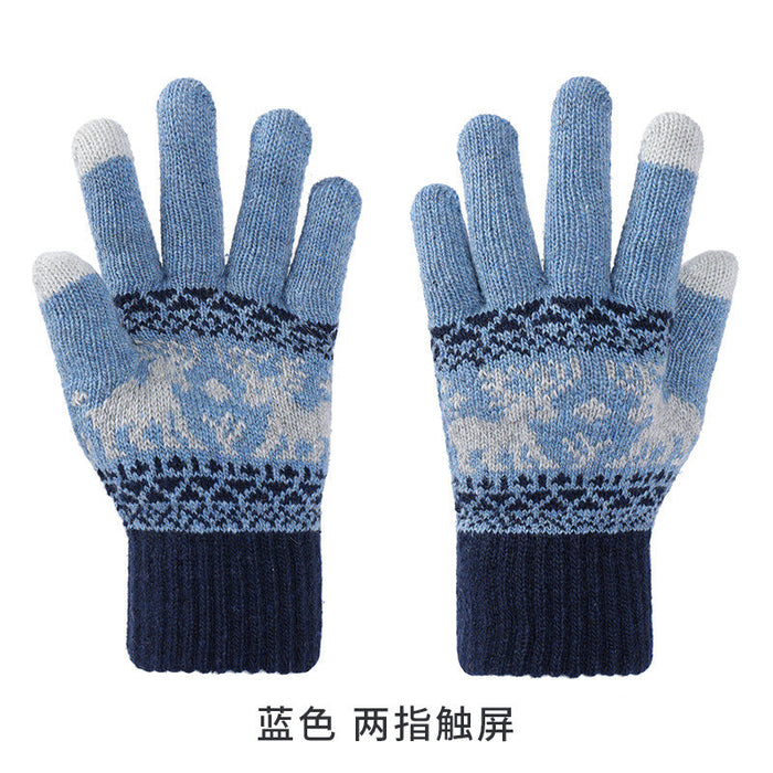 Wholesale imitation cashmere warm touch screen gloves JDC-GS-RH006 Gloves 润赫 blue Adult/Young Student Wholesale Jewelry JoyasDeChina Joyas De China