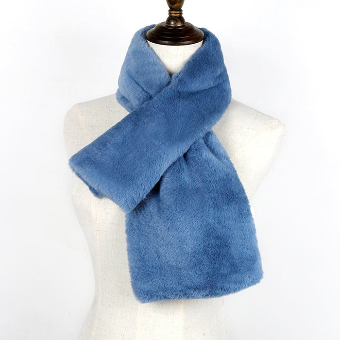 Wholesale imitation fur thickened scarf JDC-SF-GSCM011 scarf JoyasDeChina Thickened and widened - denim blue - Wholesale Jewelry JoyasDeChina Joyas De China