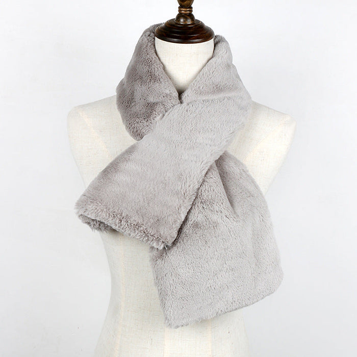 Wholesale imitation fur thickened scarf JDC-SF-GSCM011 scarf JoyasDeChina Thickened and widened - Grey - Wholesale Jewelry JoyasDeChina Joyas De China