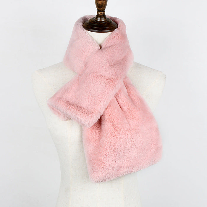 Wholesale imitation fur thickened scarf JDC-SF-GSCM011 scarf JoyasDeChina Thickened and widened - Pink - Wholesale Jewelry JoyasDeChina Joyas De China