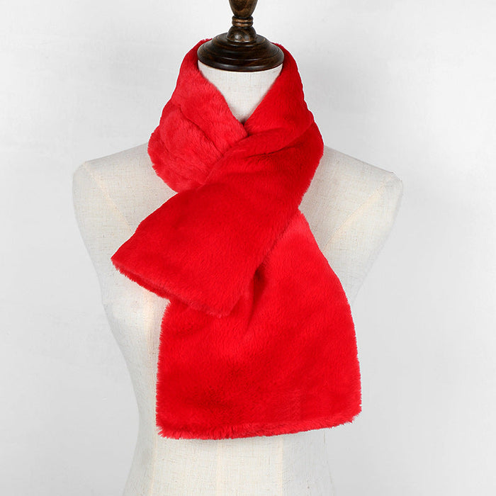 Wholesale imitation fur thickened scarf JDC-SF-GSCM011 scarf JoyasDeChina Thickened and widened version - bright red - Wholesale Jewelry JoyasDeChina Joyas De China