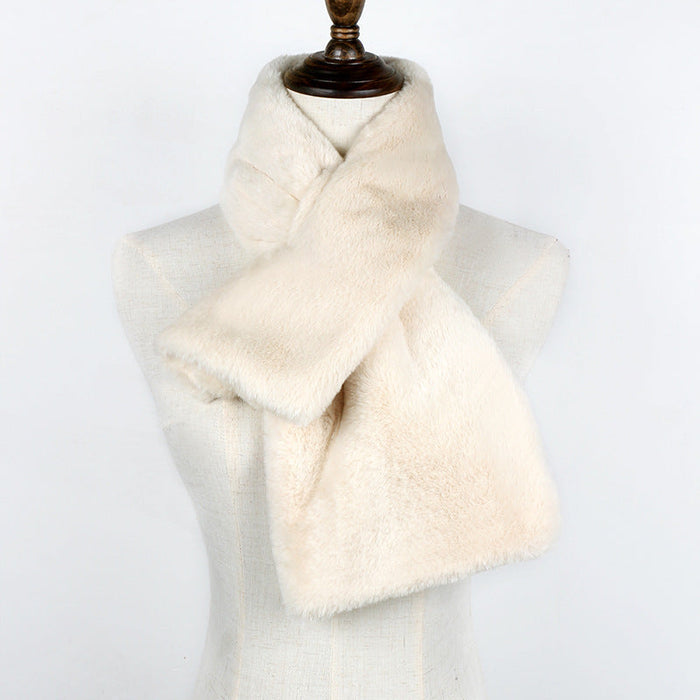 Wholesale imitation fur thickened scarf JDC-SF-GSCM011 scarf JoyasDeChina Thickened Beige - Wholesale Jewelry JoyasDeChina Joyas De China