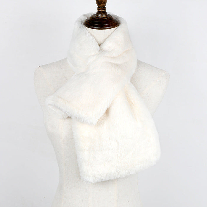 Wholesale imitation fur thickened scarf JDC-SF-GSCM011 scarf JoyasDeChina Thickened Widening Edition-Milk White - Wholesale Jewelry JoyasDeChina Joyas De China