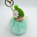 Wholesale Imitation Hair Alloy Hair Ball Keychain JDC-KC-QiShi003 Keychains 奇释 Mint Green 8cm Wholesale Jewelry JoyasDeChina Joyas De China
