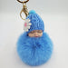 Wholesale Imitation Hair Alloy Hair Ball Keychain JDC-KC-QiShi003 Keychains 奇释 sky blue 8cm Wholesale Jewelry JoyasDeChina Joyas De China