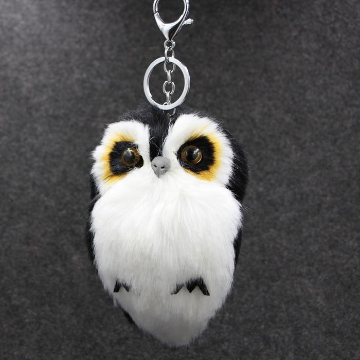 Wholesale Imitation Hair Owl Hairball Keychain JDC-KC-Zuge027 Keychains 祖格 black 15*8cm Wholesale Jewelry JoyasDeChina Joyas De China