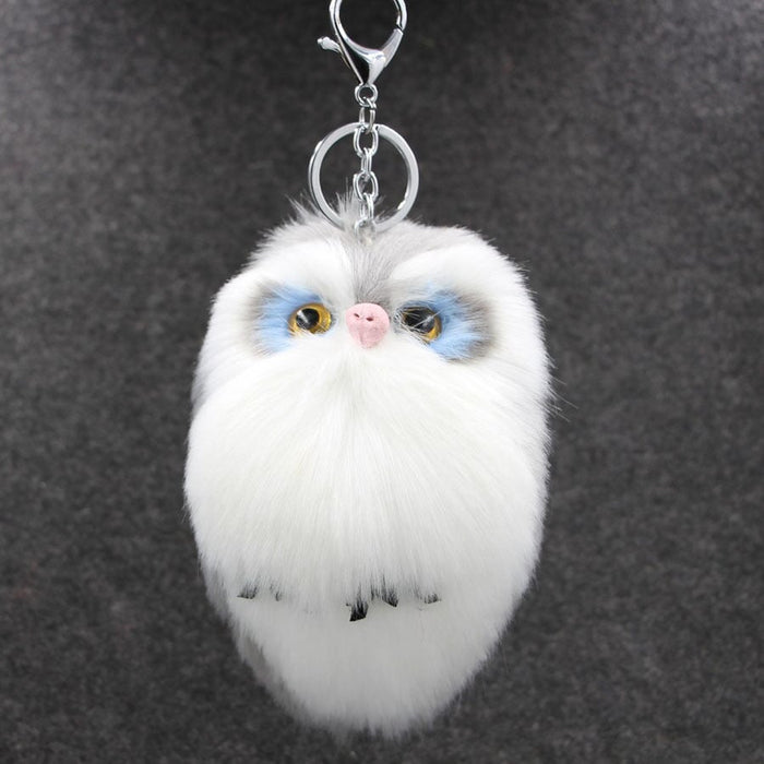 Wholesale Imitation Hair Owl Hairball Keychain JDC-KC-Zuge027 Keychains 祖格 grey 15*8cm Wholesale Jewelry JoyasDeChina Joyas De China