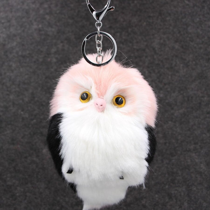 Wholesale Imitation Hair Owl Hairball Keychain JDC-KC-Zuge027 Keychains 祖格 pink 15*8cm Wholesale Jewelry JoyasDeChina Joyas De China