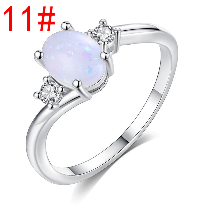 Wholesale Imitation Opal Electroplated Copper Ring JDC-RS-MiMeng020 Rings 米萌 11# Wholesale Jewelry JoyasDeChina Joyas De China