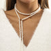 Wholesale imitation pearl alloy tassel necklaces JDC-NE-DN072 Necklaces 道妮 4667 Wholesale Jewelry JoyasDeChina Joyas De China