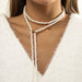 Wholesale imitation pearl alloy tassel necklaces JDC-NE-DN072 Necklaces 道妮 Wholesale Jewelry JoyasDeChina Joyas De China