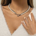 Wholesale Imitation Pearl Beaded Iron Chain Necklaces JDC-NE-DN083 Necklaces 道妮 Wholesale Jewelry JoyasDeChina Joyas De China