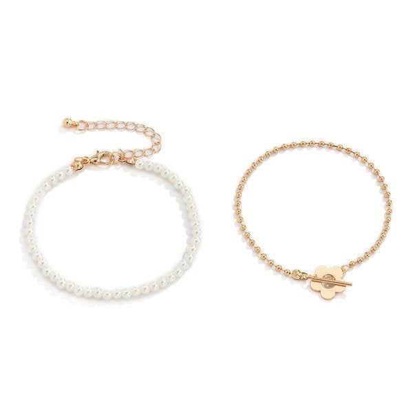 Wholesale Imitation Pearl Copper Bead Chain Alloy Bracelet JDC-BT-DN004 Bracelet 道妮 Wholesale Jewelry JoyasDeChina Joyas De China