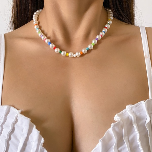 Bulk Jewelry Wholesale imitation pearl garden rice beads single-layer necklaces JDC-NE-XR052 Wholesale factory from China YIWU China