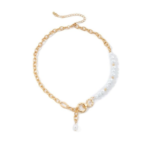 Wholesale Imitation Pearl Iron Chain Alloy Necklace JDC-NE-DN062 Necklaces 道妮 Wholesale Jewelry JoyasDeChina Joyas De China