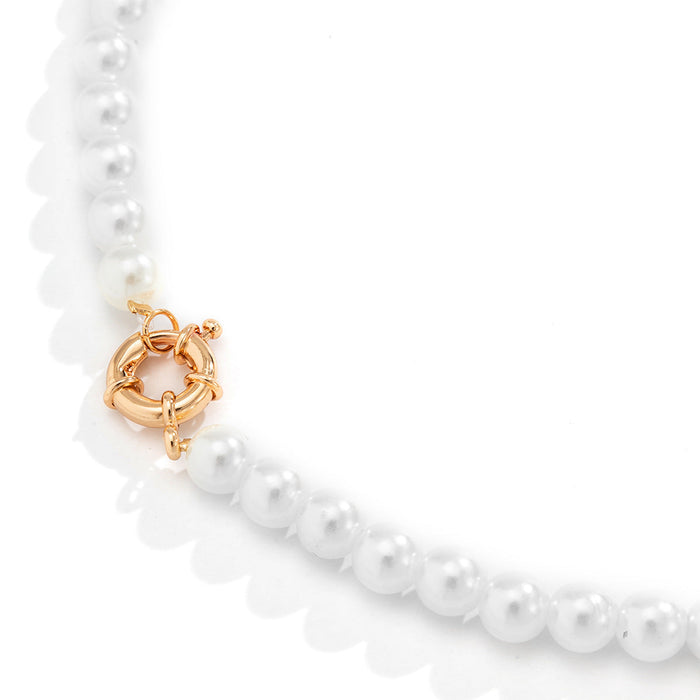 Wholesale Imitation Pearl Iron Chain Alloy Necklaces JDC-NE-DN058 Necklaces 道妮 Wholesale Jewelry JoyasDeChina Joyas De China