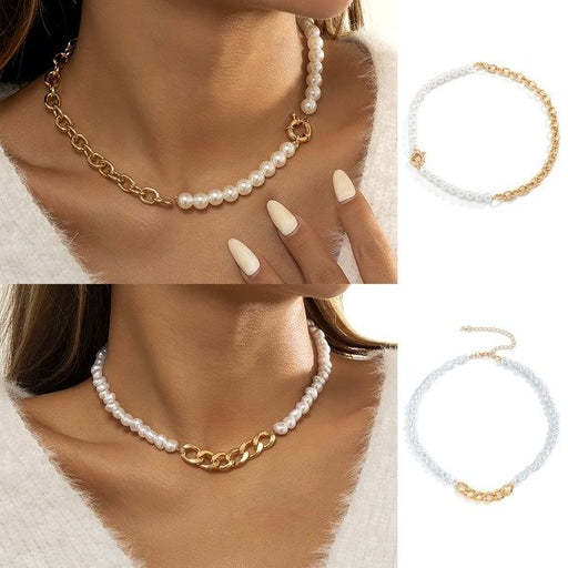 Wholesale Imitation Pearl Iron Chain Alloy Necklaces JDC-NE-DN058 Necklaces 道妮 Wholesale Jewelry JoyasDeChina Joyas De China