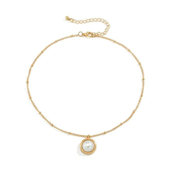 Wholesale Imitation Pearl Iron Chain Alloy Necklaces JDC-NE-DN061 Necklaces 道妮 Wholesale Jewelry JoyasDeChina Joyas De China
