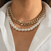 Wholesale Imitation Pearl Iron Chain Necklaces JDC-NE-DN078 Necklaces 道妮 Wholesale Jewelry JoyasDeChina Joyas De China