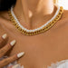 Wholesale Imitation Pearl Iron Chain Necklaces JDC-NE-DN078 Necklaces 道妮 gold 2832 Wholesale Jewelry JoyasDeChina Joyas De China