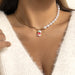 Wholesale Imitation Pearl Iron Chain Necklaces JDC-NE-DN082 Necklaces 道妮 4627 Wholesale Jewelry JoyasDeChina Joyas De China