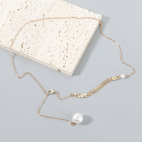 Wholesale imitation pearl pendant asymmetric alloy necklaces JDC-NE-JL128 necklaces JoyasDeChina Wholesale Jewelry JoyasDeChina Joyas De China