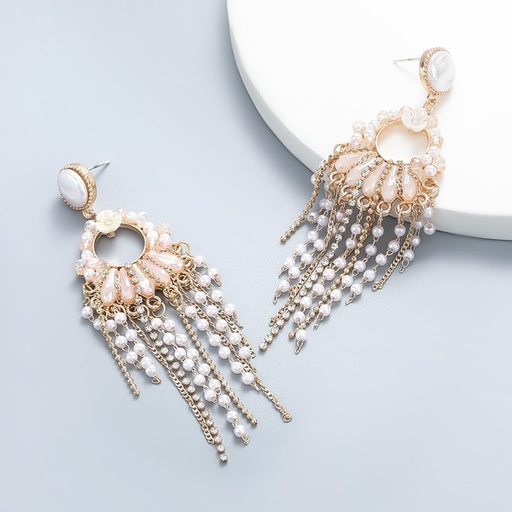 Wholesale imitation pearl tassel alloy earrings JDC-ES-JL087 Earrings JoyasDeChina Wholesale Jewelry JoyasDeChina Joyas De China