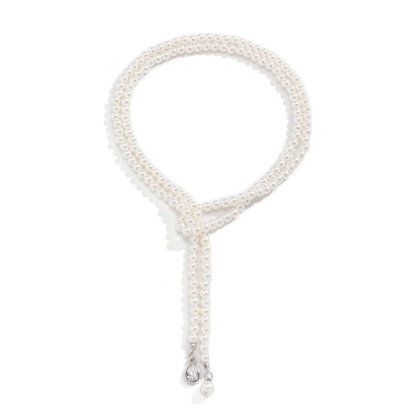 Wholesale Imitation Pearl Tassel Glass Necklaces JDC-NE-DN067 Necklaces 道妮 white Wholesale Jewelry JoyasDeChina Joyas De China