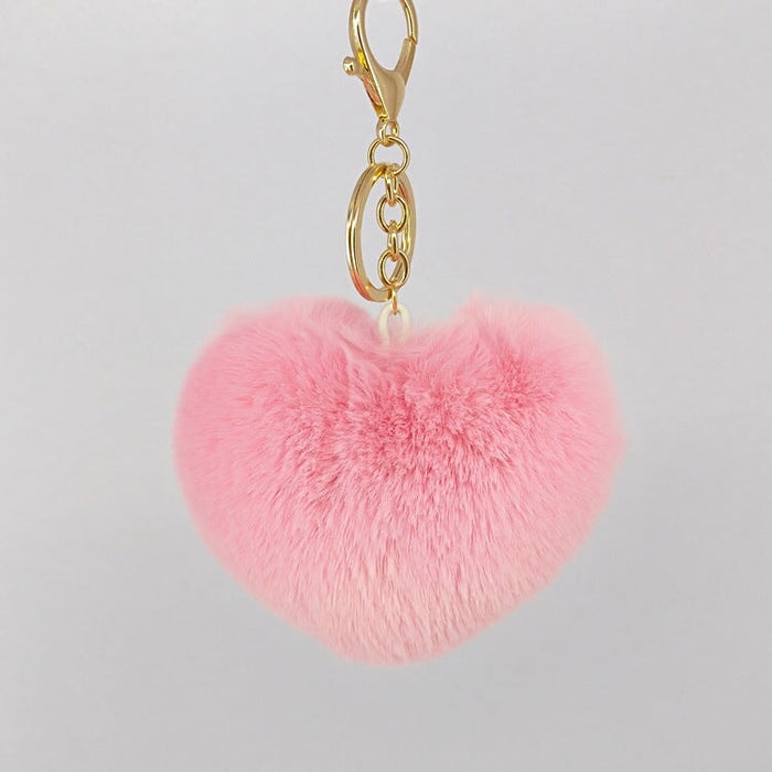 Wholesale imitation rabbit hair love key chain MOQ ≥ 10 JDC-KC-YZ009 Keychains 永泽 2 minimum 10 pieces for wholesale 10cm Wholesale Jewelry JoyasDeChina Joyas De China
