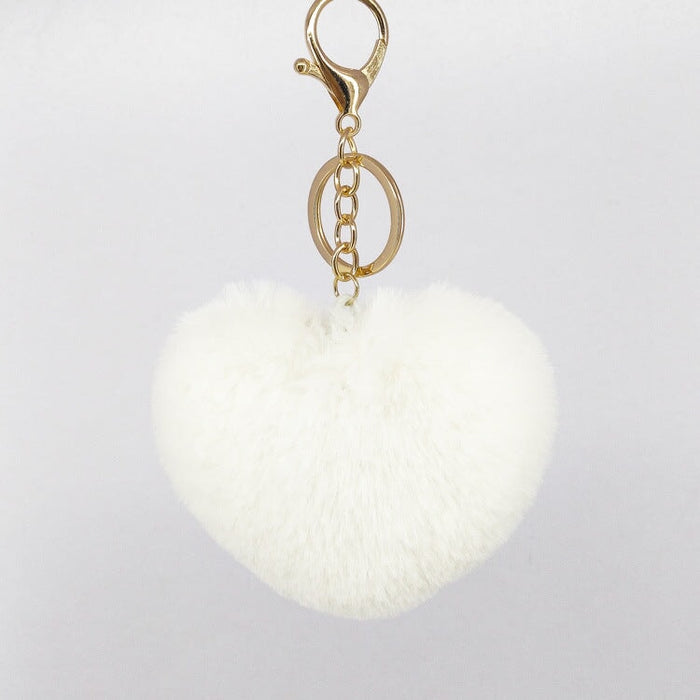 Wholesale imitation rabbit hair love key chain MOQ ≥ 10 JDC-KC-YZ009 Keychains 永泽 4 minimum 10 pieces for wholesale 10cm Wholesale Jewelry JoyasDeChina Joyas De China
