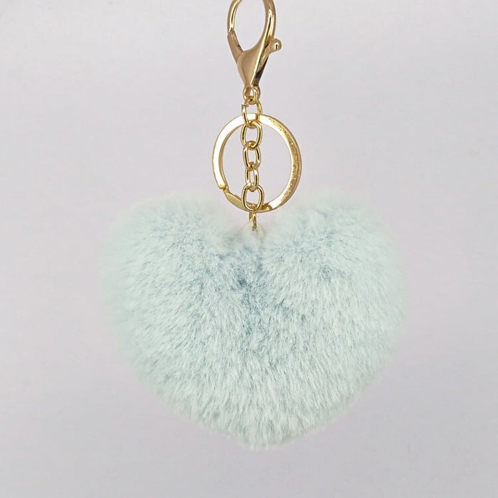 Wholesale imitation rabbit hair love key chain MOQ ≥ 10 JDC-KC-YZ009 Keychains 永泽 6 minimum 10 pieces for wholesale 10cm Wholesale Jewelry JoyasDeChina Joyas De China