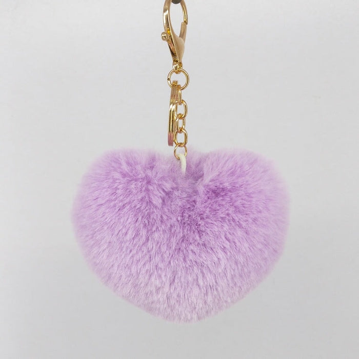 Wholesale imitation rabbit hair love key chain MOQ ≥ 10 JDC-KC-YZ009 Keychains 永泽 7 minimum 10 pieces for wholesale 10cm Wholesale Jewelry JoyasDeChina Joyas De China