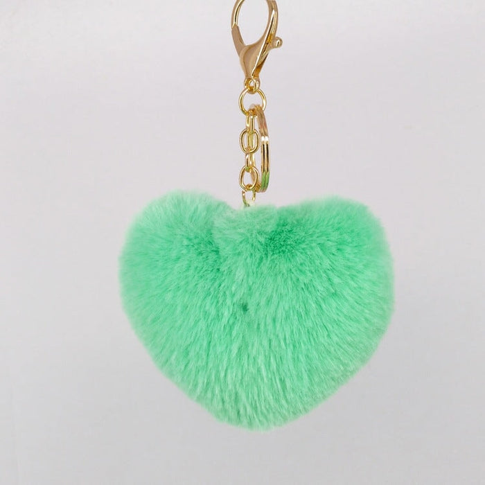 Wholesale imitation rabbit hair love key chain MOQ ≥ 10 JDC-KC-YZ009 Keychains 永泽 8 minimum 10 pieces for wholesale 10cm Wholesale Jewelry JoyasDeChina Joyas De China