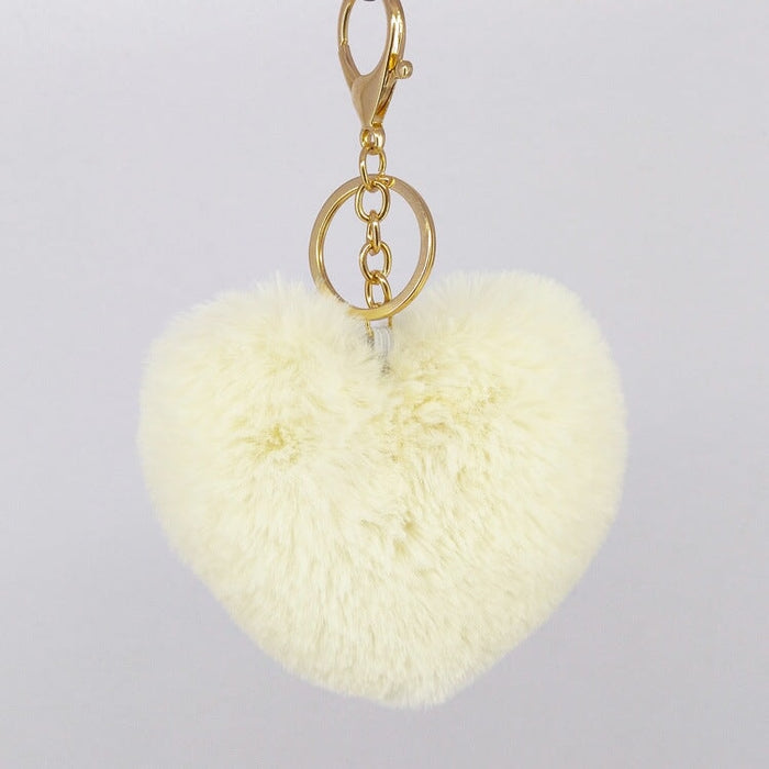 Wholesale imitation rabbit hair love key chain MOQ ≥ 10 JDC-KC-YZ009 Keychains 永泽 9 minimum 10 pieces for wholesale 10cm Wholesale Jewelry JoyasDeChina Joyas De China
