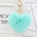 Wholesale Imitation Rex Rabbit Fur Heart Shaped Hair Ball Keychain JDC-KC-Zuge025 Keychains 祖格 Wholesale Jewelry JoyasDeChina Joyas De China