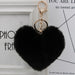 Wholesale Imitation Rex Rabbit Fur Heart Shaped Hair Ball Keychain JDC-KC-Zuge025 Keychains 祖格 Wholesale Jewelry JoyasDeChina Joyas De China