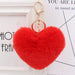 Wholesale Imitation Rex Rabbit Fur Heart Shaped Hair Ball Keychain JDC-KC-Zuge025 Keychains 祖格 Bright red / Wholesale Jewelry JoyasDeChina Joyas De China