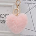 Wholesale Imitation Rex Rabbit Fur Heart Shaped Hair Ball Keychain JDC-KC-Zuge025 Keychains 祖格 han pink / Wholesale Jewelry JoyasDeChina Joyas De China