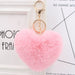 Wholesale Imitation Rex Rabbit Fur Heart Shaped Hair Ball Keychain JDC-KC-Zuge025 Keychains 祖格 Pink / Wholesale Jewelry JoyasDeChina Joyas De China