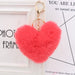 Wholesale Imitation Rex Rabbit Fur Heart Shaped Hair Ball Keychain JDC-KC-Zuge025 Keychains 祖格 watermelon red / Wholesale Jewelry JoyasDeChina Joyas De China