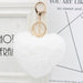 Wholesale Imitation Rex Rabbit Fur Heart Shaped Hair Ball Keychain JDC-KC-Zuge025 Keychains 祖格 white / Wholesale Jewelry JoyasDeChina Joyas De China