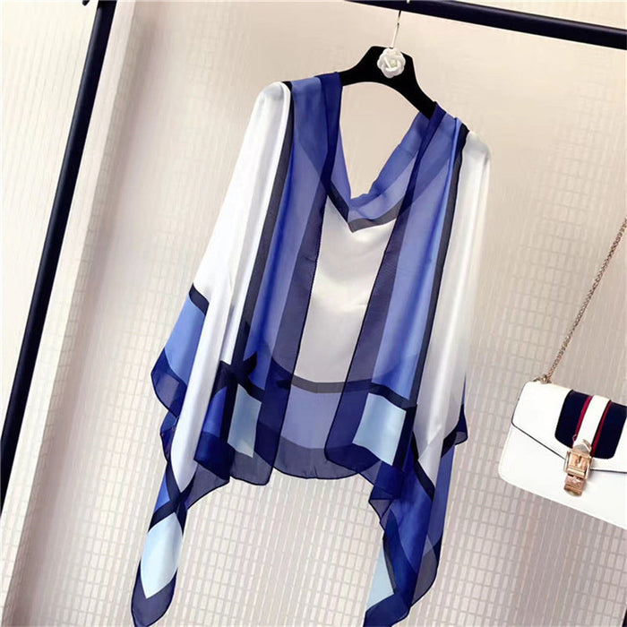 Wholesale imitation silk thin silk scarf women's shawl JDC-SF-SL059 scarf JoyasDeChina blue 175cm or more Wholesale Jewelry JoyasDeChina Joyas De China