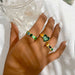 Wholesale inlaid rhinestone heart drip ring 6 piece set JDC-RS-F082 Rings 韩之尚 Wholesale Jewelry JoyasDeChina Joyas De China