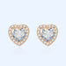 Wholesale inlaid with diamond heart plated silver stud earrings JDC-ES-BZ002 Earrings 标志 Wholesale Jewelry JoyasDeChina Joyas De China