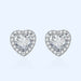 Wholesale inlaid with diamond heart plated silver stud earrings JDC-ES-BZ002 Earrings 标志 Wholesale Jewelry JoyasDeChina Joyas De China
