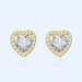 Wholesale inlaid with diamond heart plated silver stud earrings JDC-ES-BZ002 Earrings 标志 golden Wholesale Jewelry JoyasDeChina Joyas De China