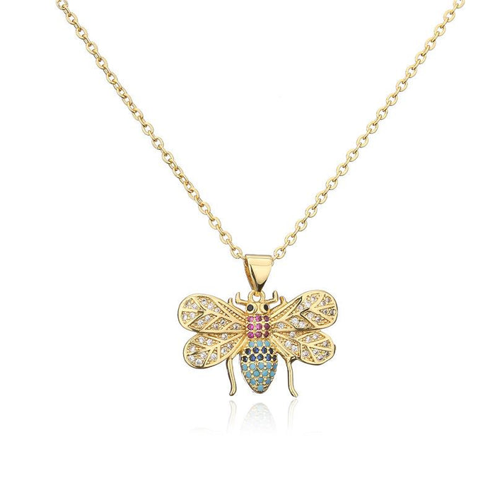 Bulk Jewelry Wholesale insect series copper micro-encrusted zircon necklaces JDC-NE-ag052 Wholesale factory from China YIWU China