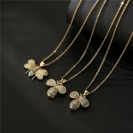 Bulk Jewelry Wholesale insect series copper micro-encrusted zircon necklaces JDC-NE-ag052 Wholesale factory from China YIWU China