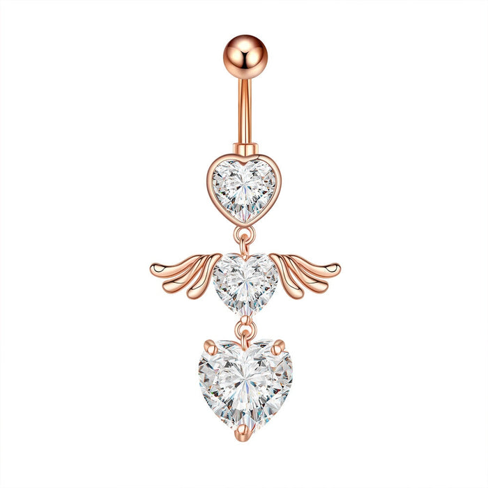 Wholesale inverted rod zircon navel nail puncture MOQ>2 JDC-UN-WH001 Piercings 威怀 31 rose gold MOQ2 Wholesale Jewelry JoyasDeChina Joyas De China